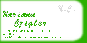 mariann czigler business card